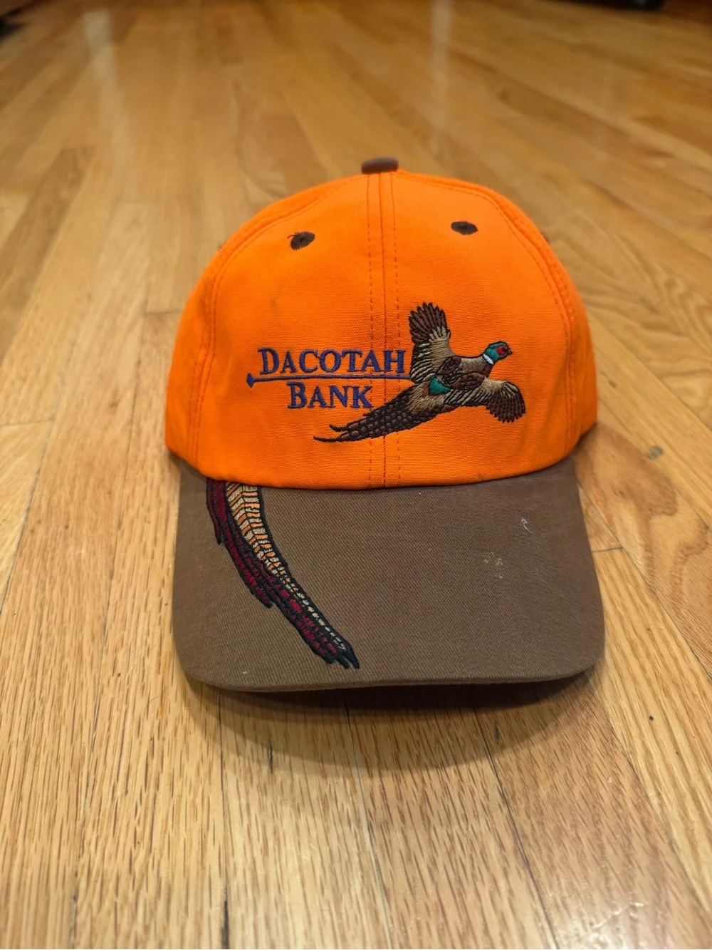 Dacotah Bank Orange & Brown Pheasant Embroidered Hat